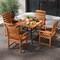 Costway Patio Chairs Set of 2/4 with Inclined Backrests and Slatted Seats for Deck